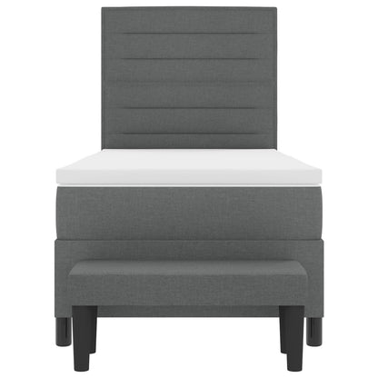 Boxspringbett mit Matratze Dunkelgrau 90 x 190 cm Stoff