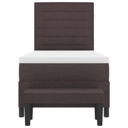 Boxspringbett mit Matratze Dunkelbraun 90 x 190 cm Stoff