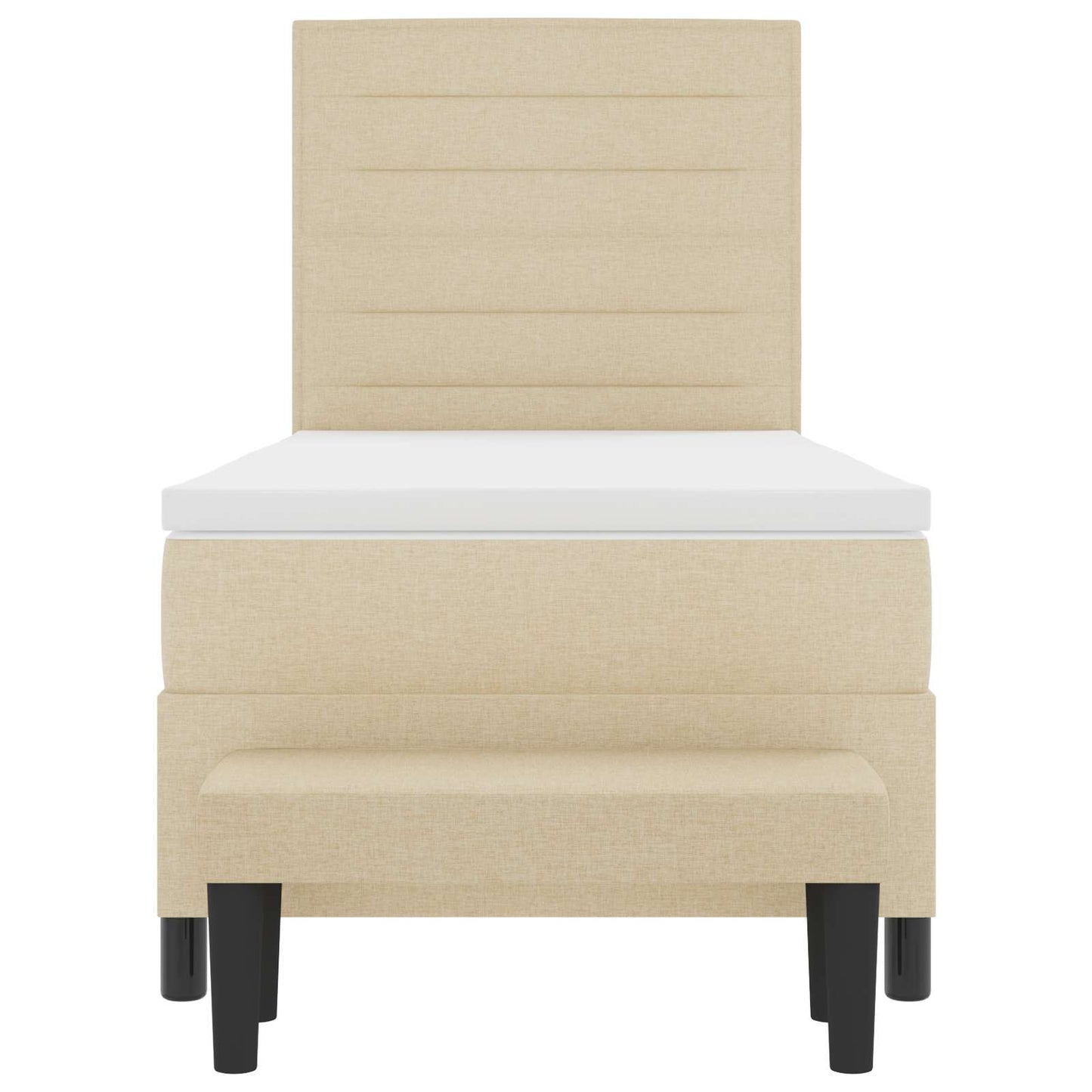 Boxspringbett mit Matratze mit Kopfteil Creme 90 x 190 cm Stoff