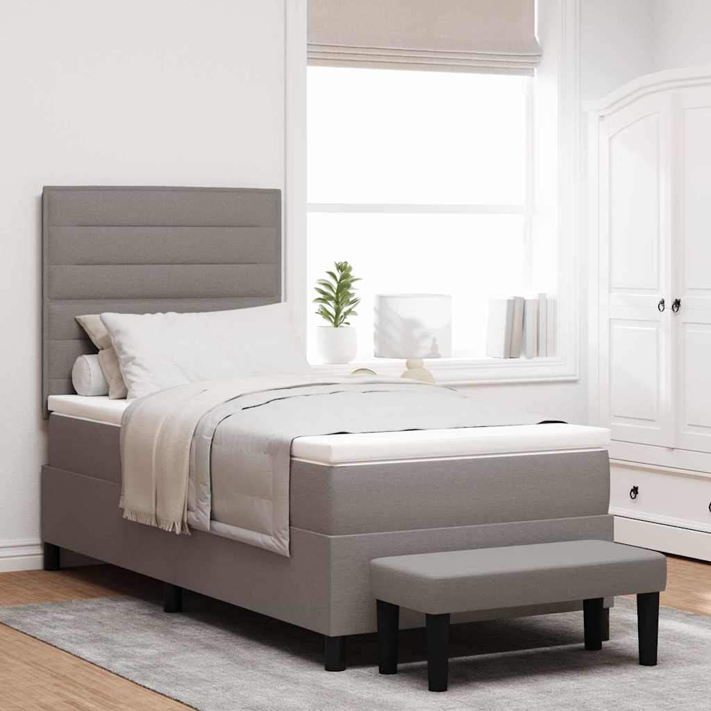 Boxspringbett mit Matratze mit Kopfteil Taupe 90 x 200 cm Stoff