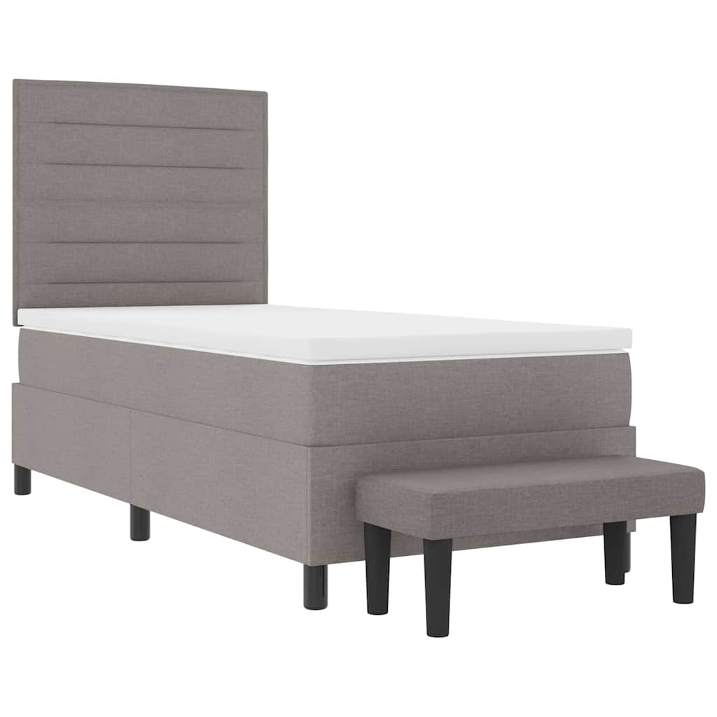 Boxspringbett mit Matratze mit Kopfteil Taupe 90 x 200 cm Stoff