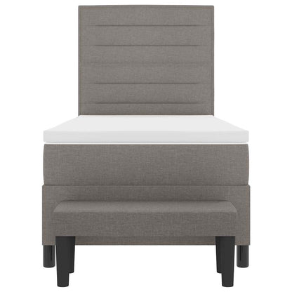 Boxspringbett mit Matratze mit Kopfteil Taupe 90 x 200 cm Stoff