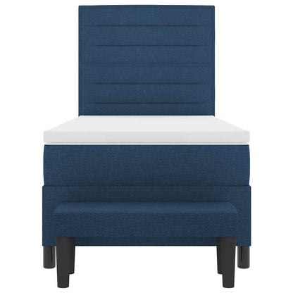 Boxspringbett mit Matratze mit Kopfteil Blau 90 x 200 cm Stoff