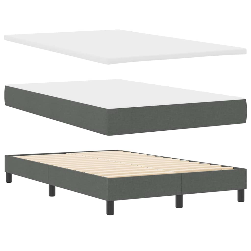 Boxspringbett mit Matratze Dunkelgrau 120 x 190 cm Stoff