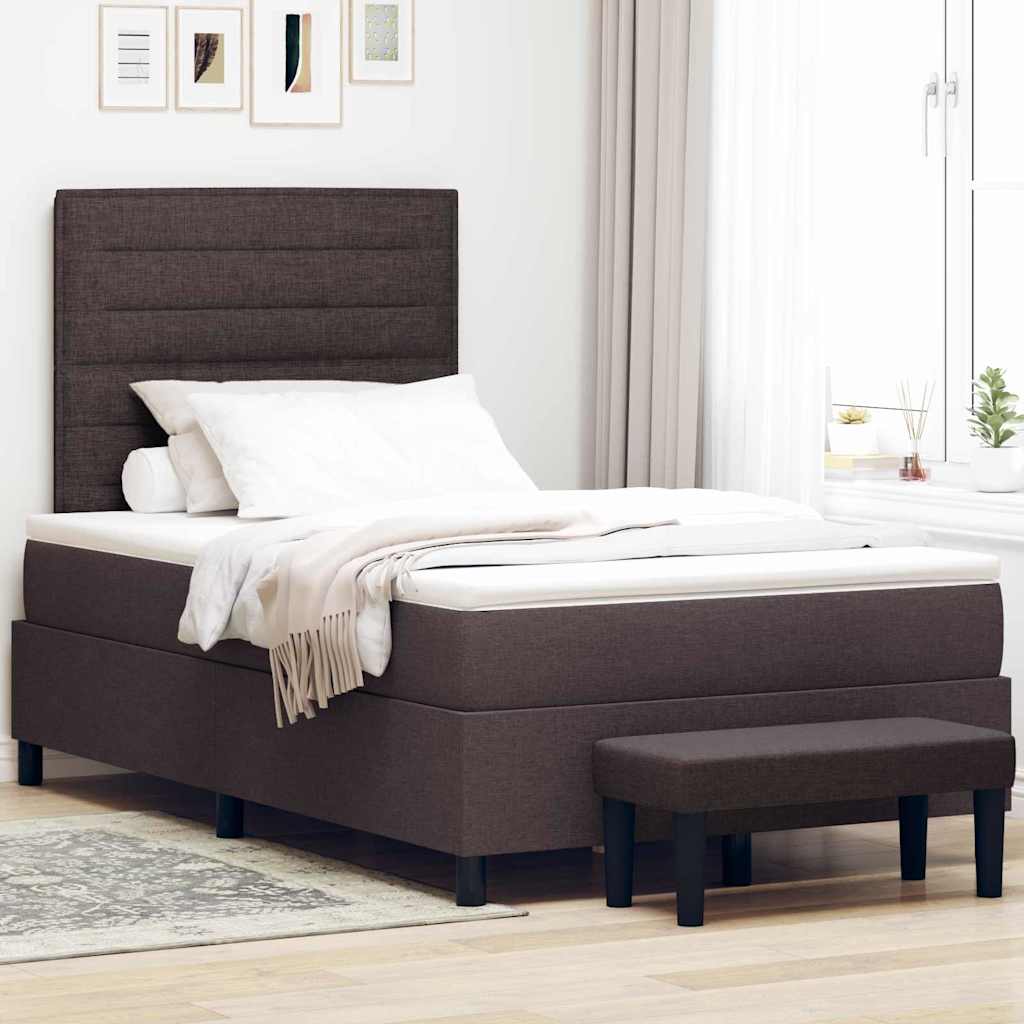 Boxspringbett mit Matratze Dunkelbraun 120 x 190 cm Stoff