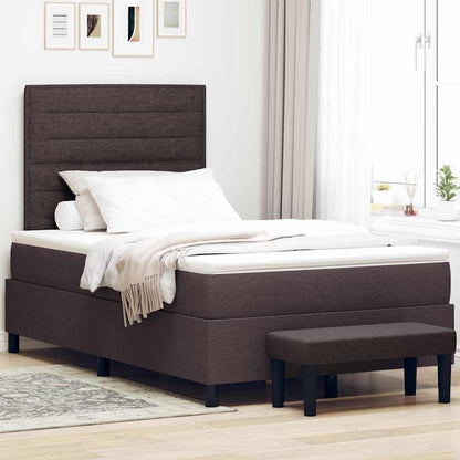 Boxspringbett mit Matratze Dunkelbraun 120 x 190 cm Stoff