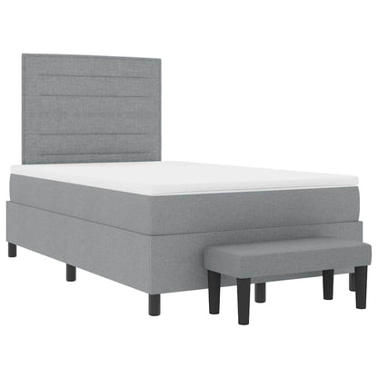 Boxspringbett mit Matratze Hellgrau 120 x 200 cm Stoff