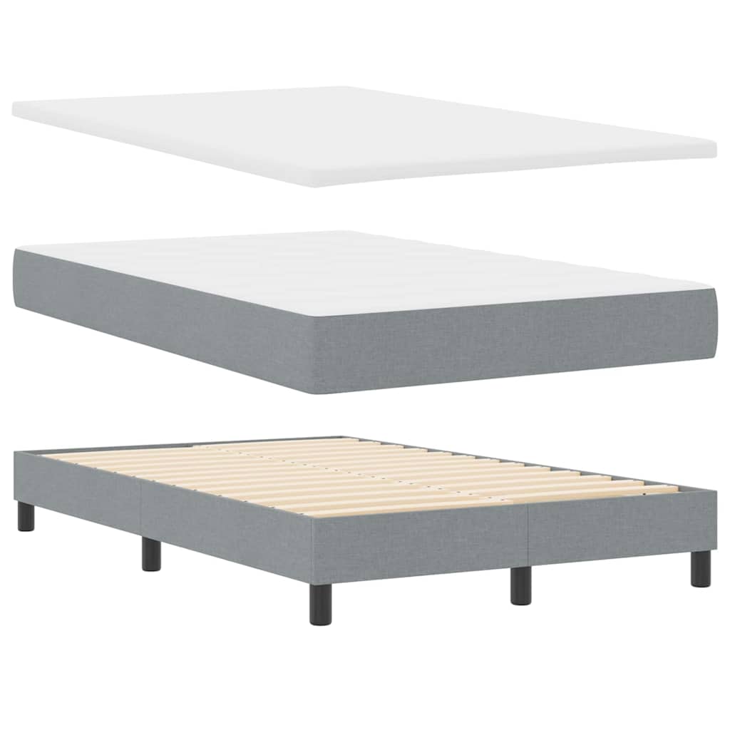 Boxspringbett mit Matratze Hellgrau 120 x 200 cm Stoff