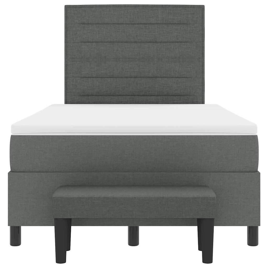 Boxspringbett mit Matratze Dunkelgrau 120 x 200 cm Stoff