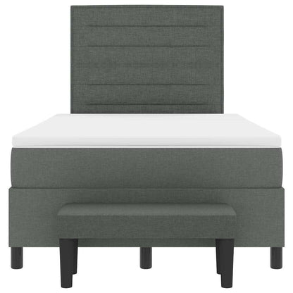 Boxspringbett mit Matratze Dunkelgrau 120 x 200 cm Stoff