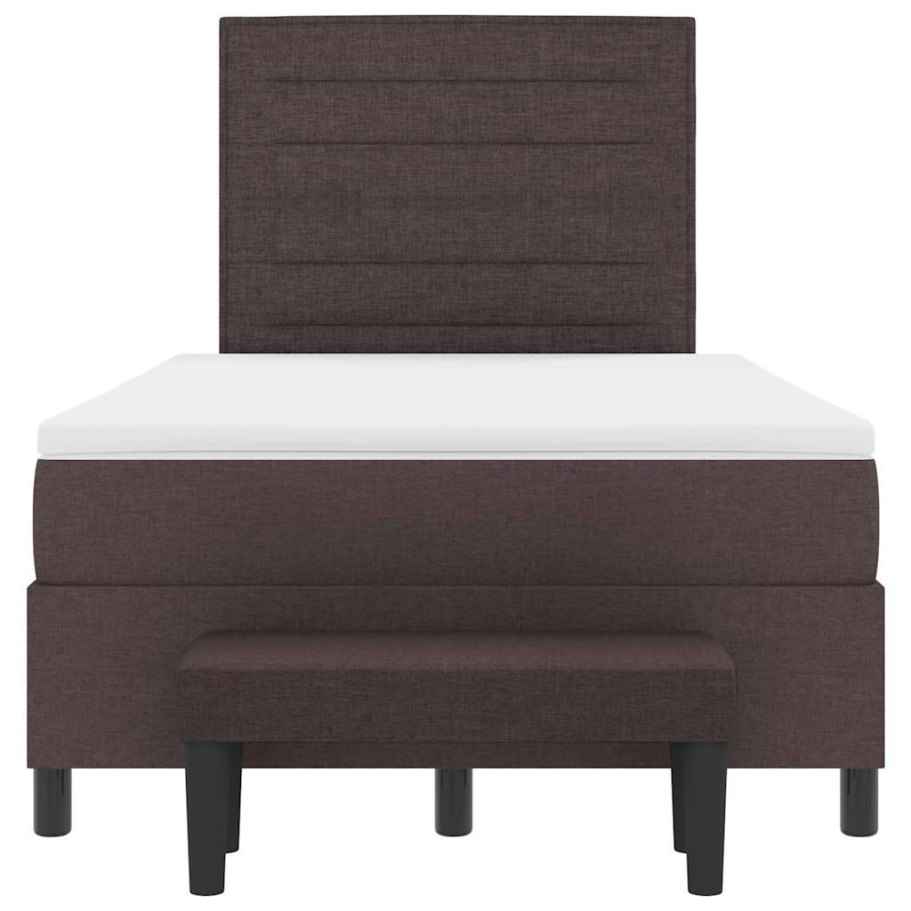 Boxspringbett mit Matratze Dunkelbraun 120 x 200 cm Stoff