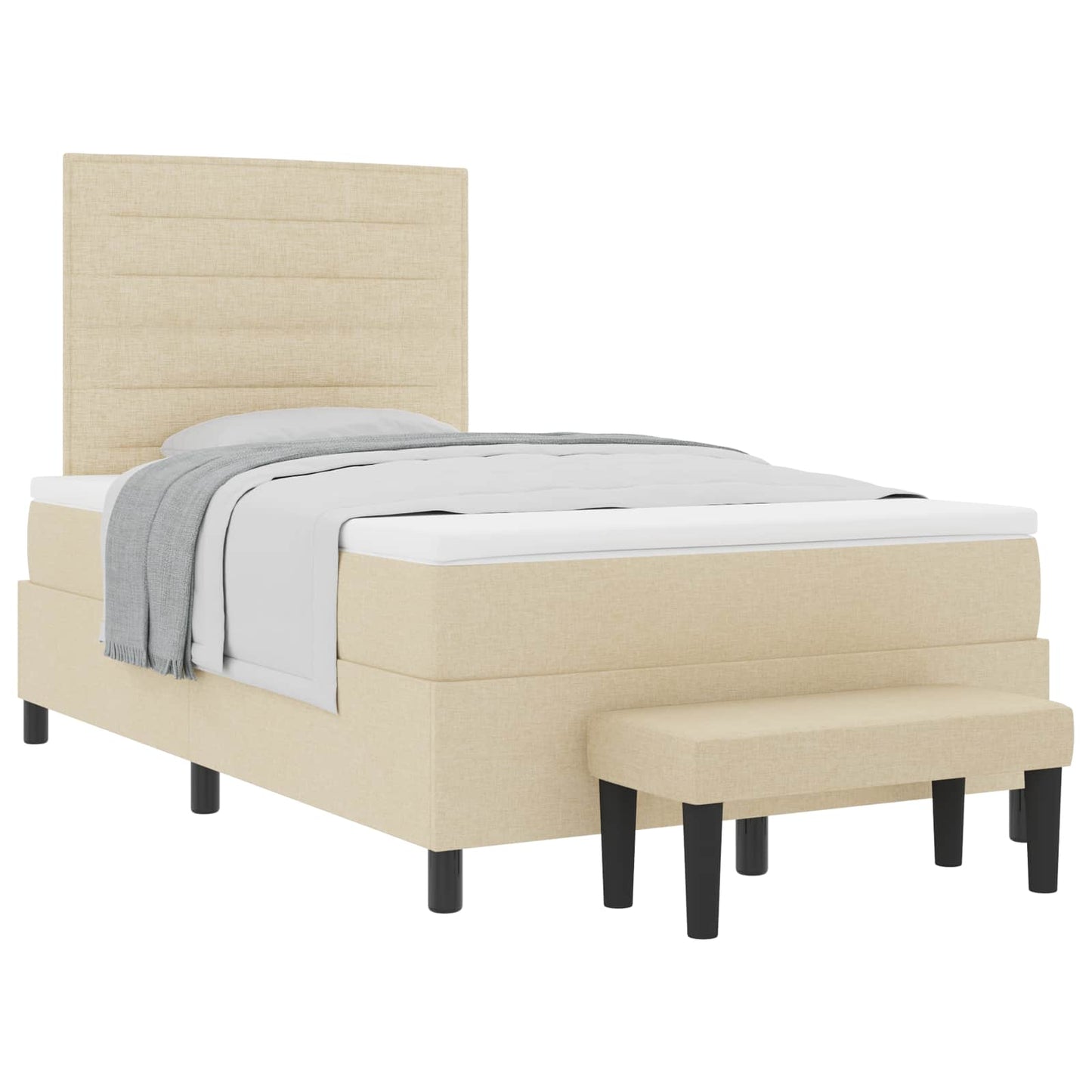 Boxspringbett mit Matratze Creme 120 x 200 cm Stoff