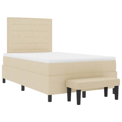 Boxspringbett mit Matratze Creme 120 x 200 cm Stoff