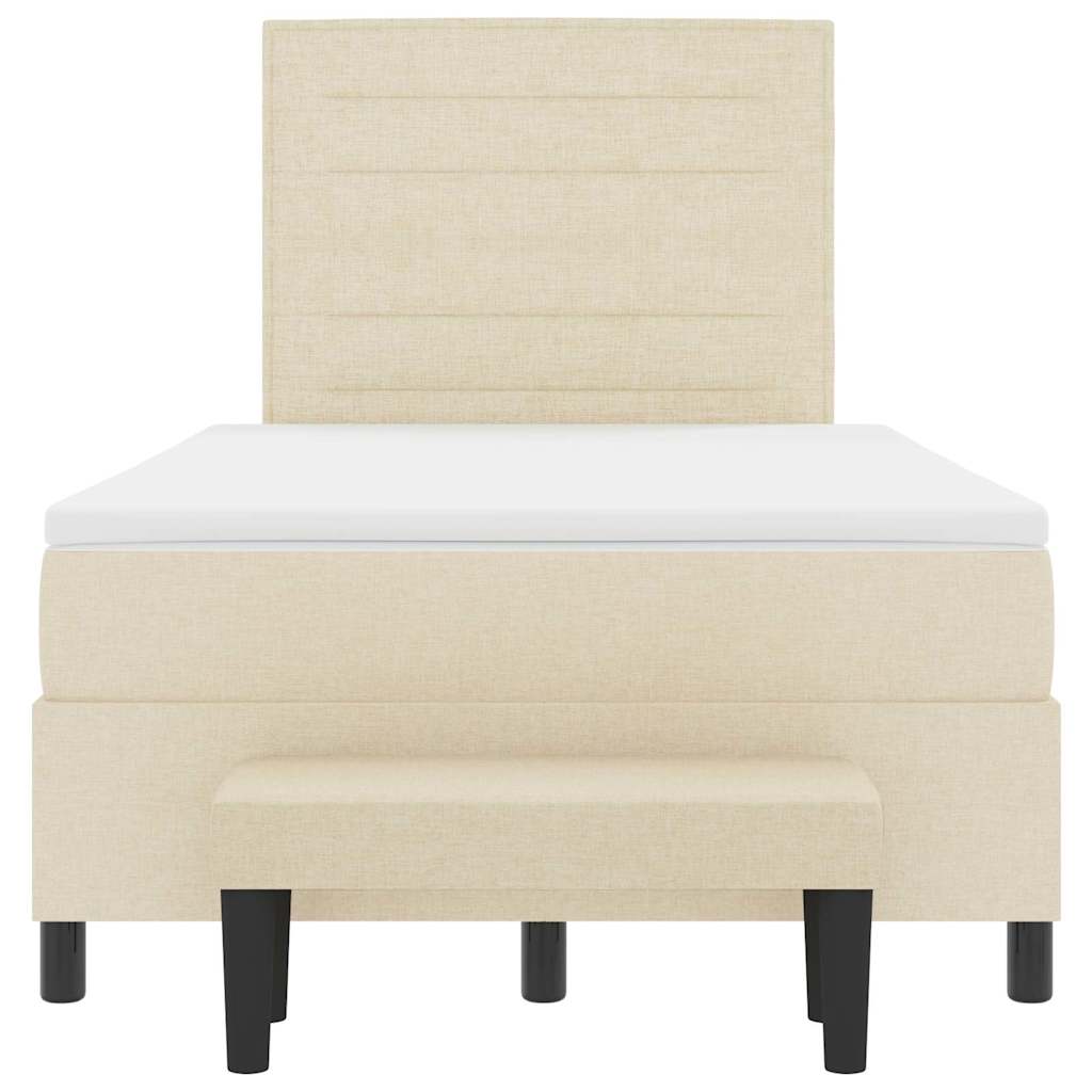 Boxspringbett mit Matratze Creme 120 x 200 cm Stoff