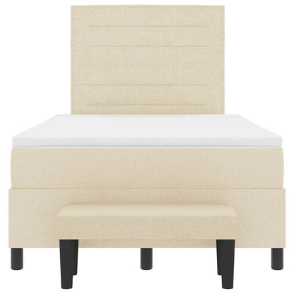 Boxspringbett mit Matratze Creme 120 x 200 cm Stoff