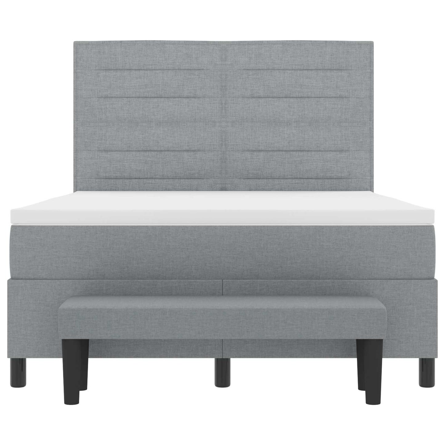 Boxspringbett mit Matratze Hellgrau 140 x 190 cm Stoff