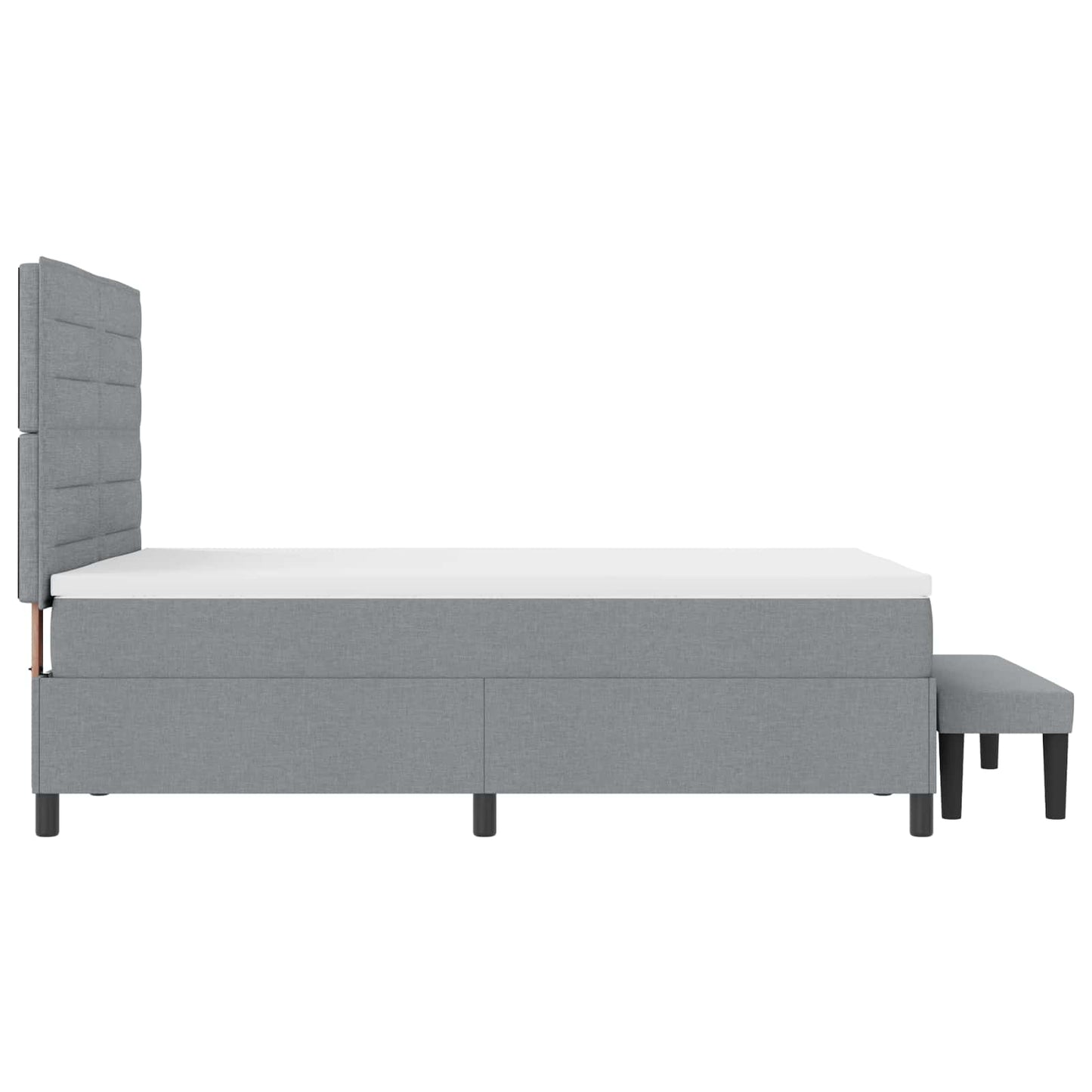 Boxspringbett mit Matratze Hellgrau 140 x 190 cm Stoff