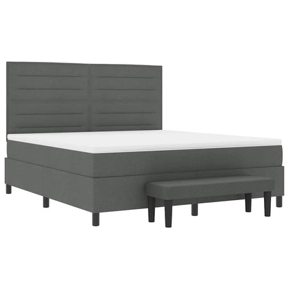 Boxspringbett mit Matratze Dunkelgrau 180 x 200 cm Stoff