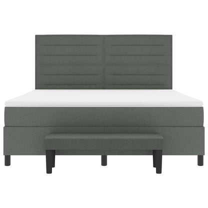 Boxspringbett mit Matratze Dunkelgrau 180 x 200 cm Stoff