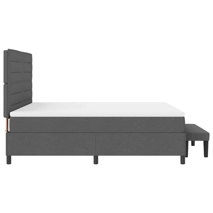 Boxspringbett mit Matratze Dunkelgrau 180 x 200 cm Stoff