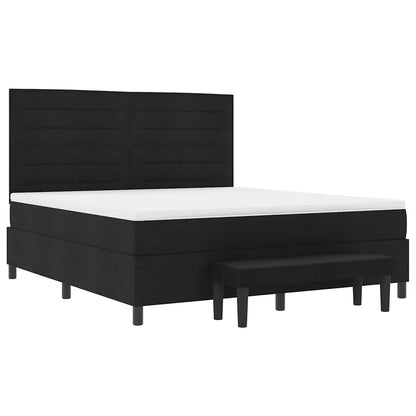 Boxspringbett mit Matratze Schwarz 180 x 200 cm Stoff