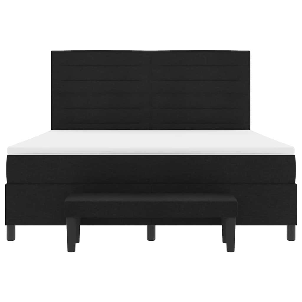 Boxspringbett mit Matratze Schwarz 180 x 200 cm Stoff