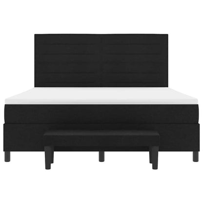 Boxspringbett mit Matratze Schwarz 180 x 200 cm Stoff