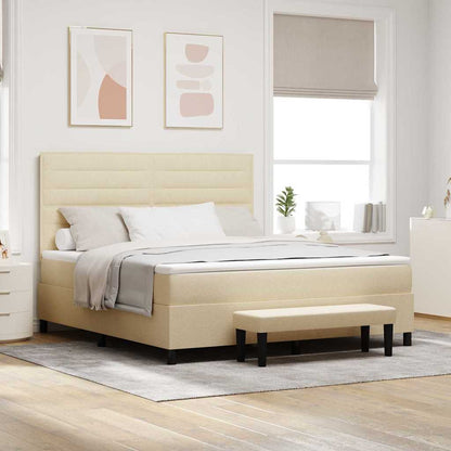 Boxspringbett mit Matratze Creme 180 x 200 cm Stoff