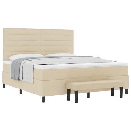 Boxspringbett mit Matratze Creme 180 x 200 cm Stoff