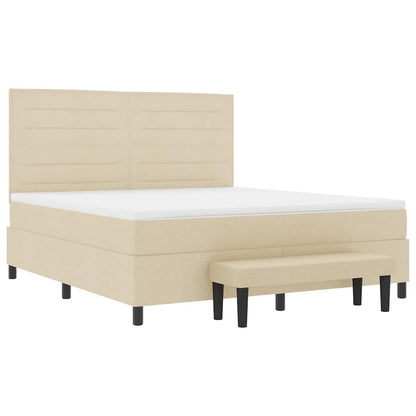 Boxspringbett mit Matratze Creme 180 x 200 cm Stoff