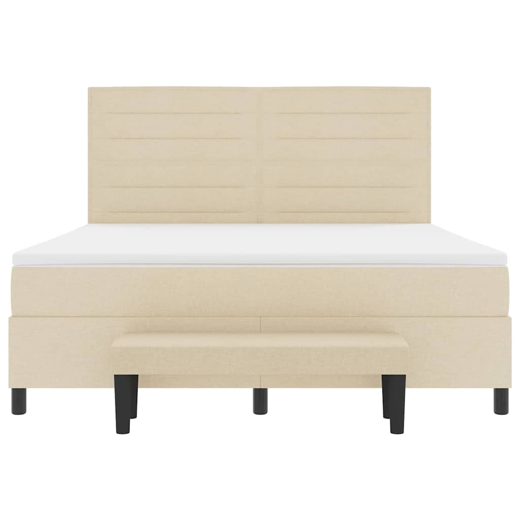 Boxspringbett mit Matratze Creme 180 x 200 cm Stoff