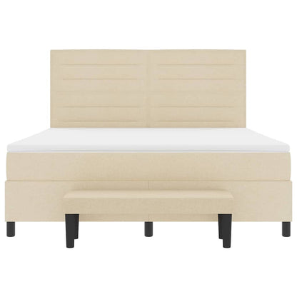 Boxspringbett mit Matratze Creme 180 x 200 cm Stoff