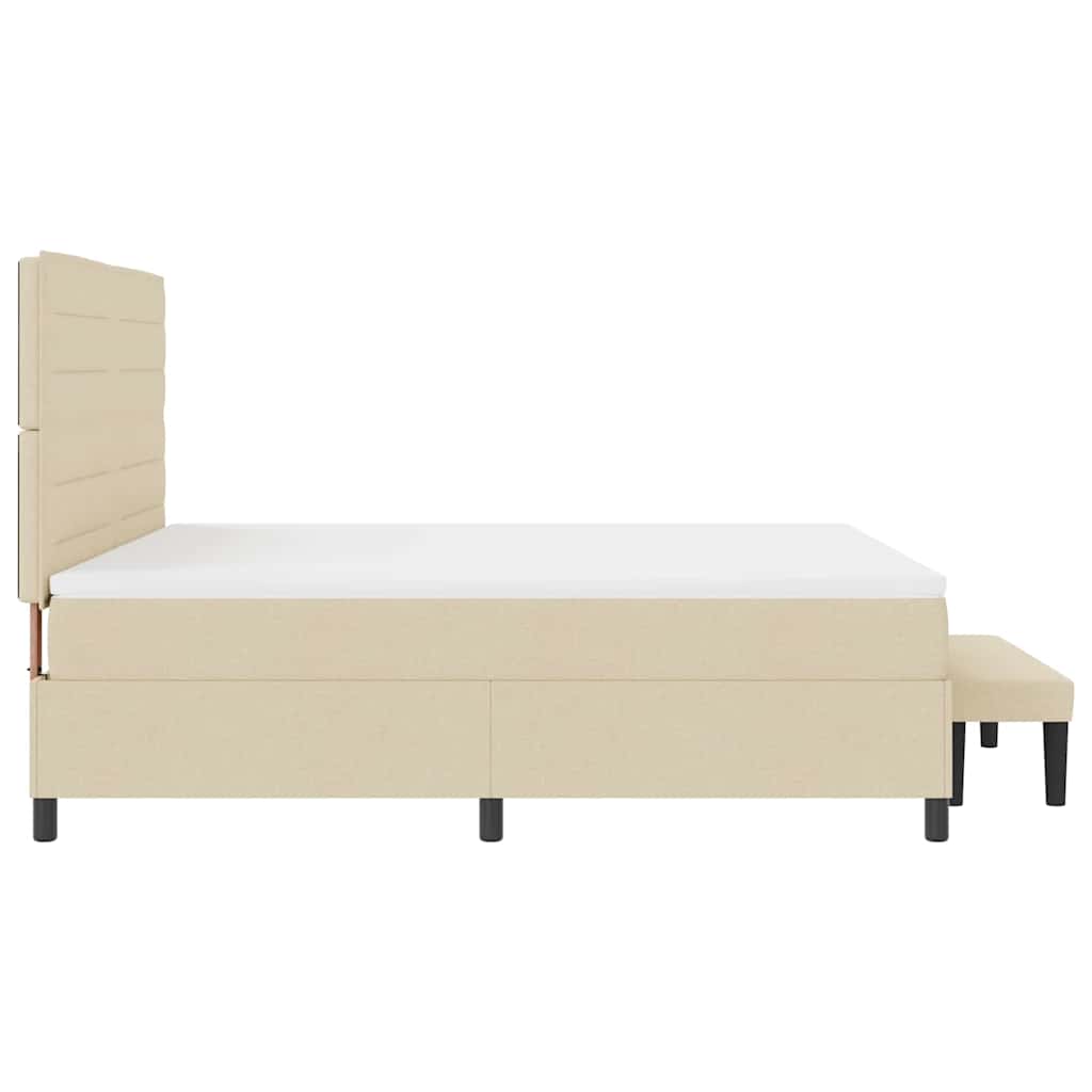 Boxspringbett mit Matratze Creme 180 x 200 cm Stoff