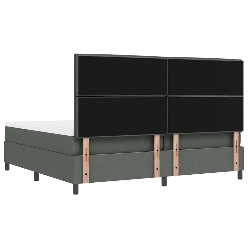 Boxspringbett mit Matratze Dunkelgrau 200 x 200 cm Stoff