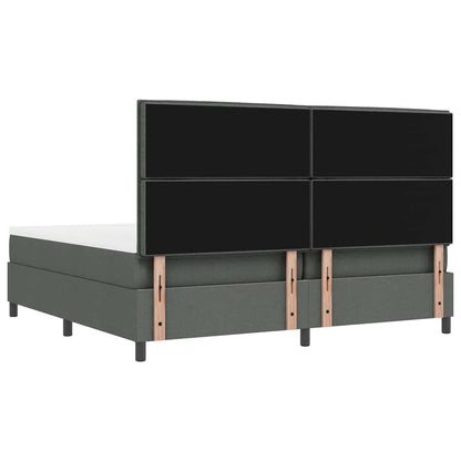 Boxspringbett mit Matratze Dunkelgrau 200 x 200 cm Stoff