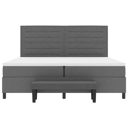 Boxspringbett mit Matratze Dunkelgrau 200 x 200 cm Stoff
