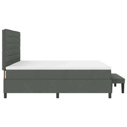 Boxspringbett mit Matratze Dunkelgrau 200 x 200 cm Stoff