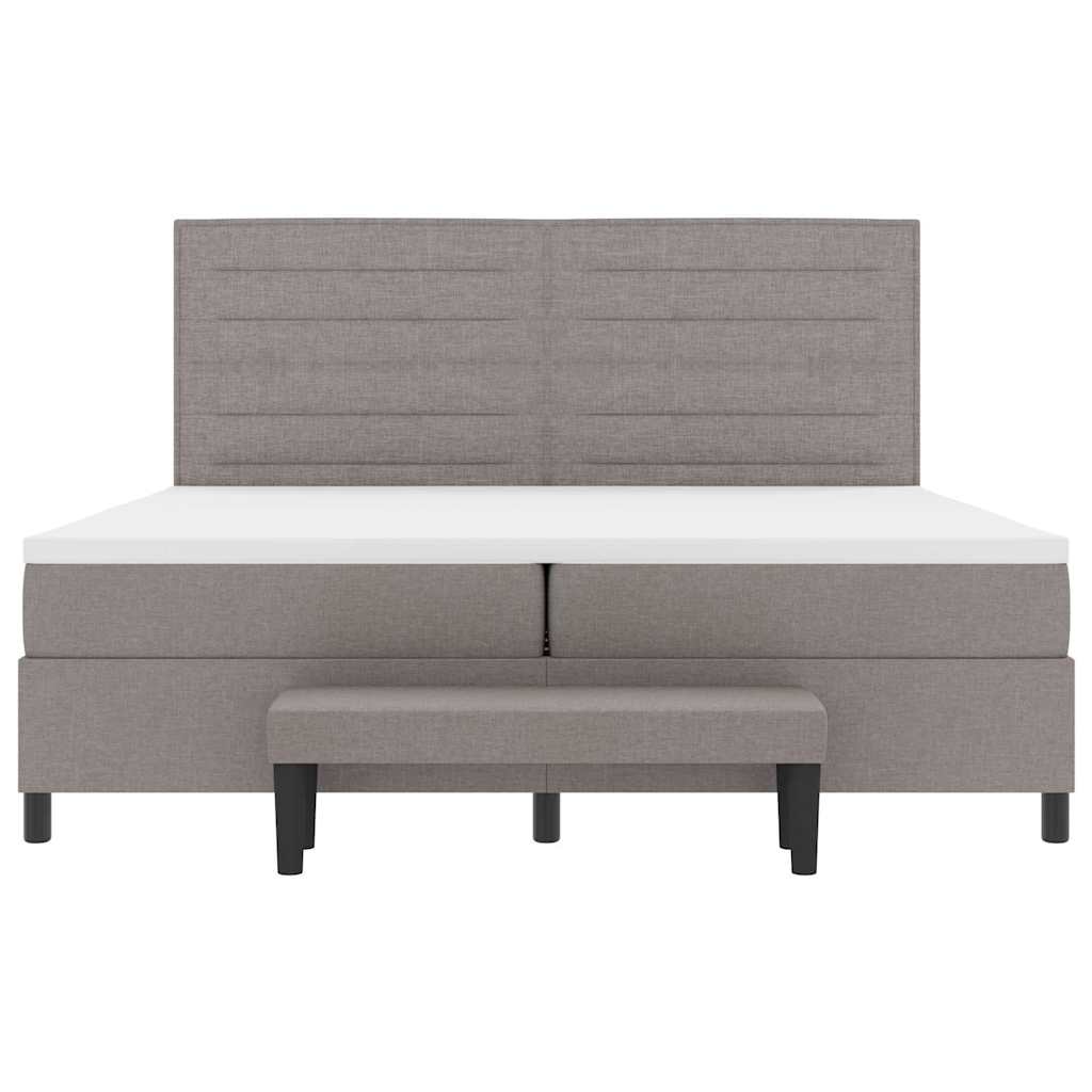 Boxspringbett mit Matratze Taupe 200 x 200 cm Stoff