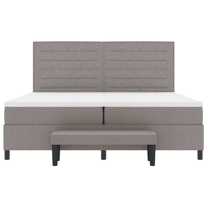 Boxspringbett mit Matratze Taupe 200 x 200 cm Stoff