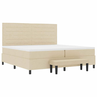Boxspringbett mit Matratze Creme 200 x 200 cm Stoff