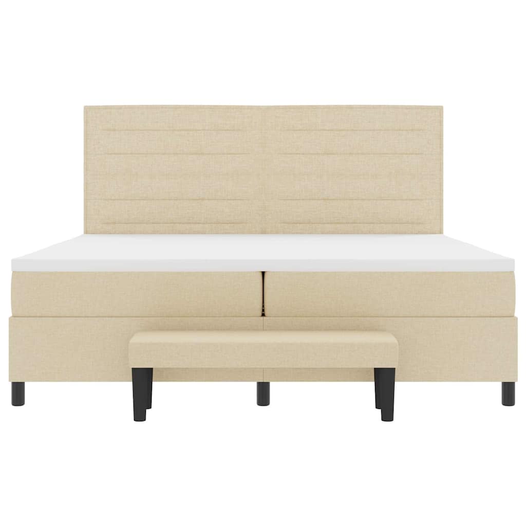 Boxspringbett mit Matratze Creme 200 x 200 cm Stoff