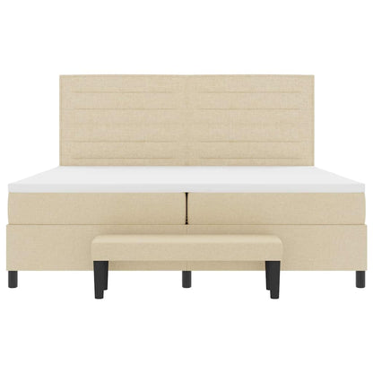 Boxspringbett mit Matratze Creme 200 x 200 cm Stoff