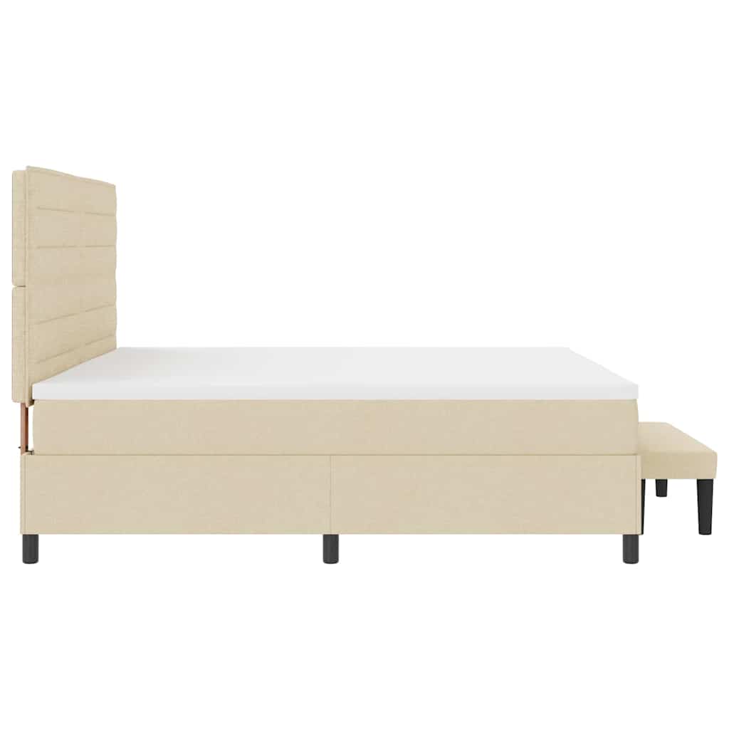 Boxspringbett mit Matratze Creme 200 x 200 cm Stoff