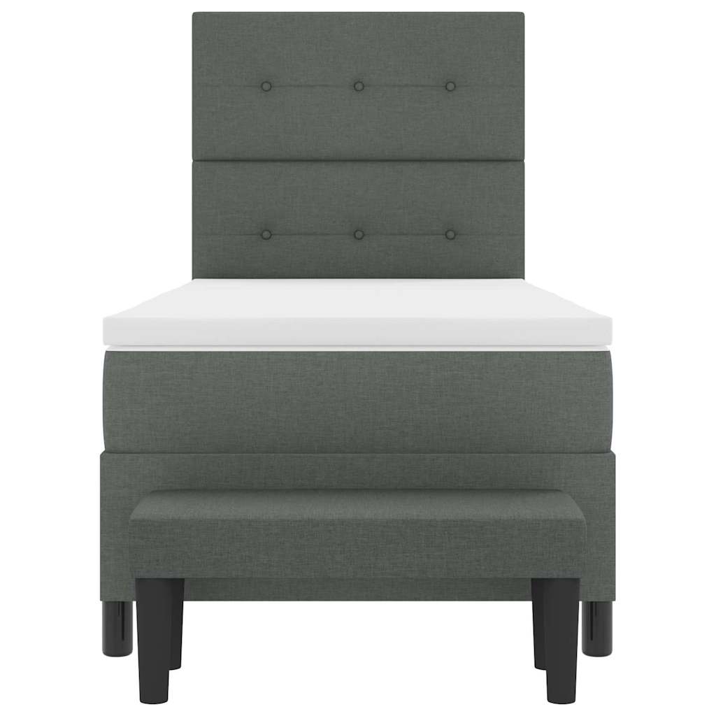 Boxspringbett mit Matratze Dunkelgrau 80 x 200 cm Stoff