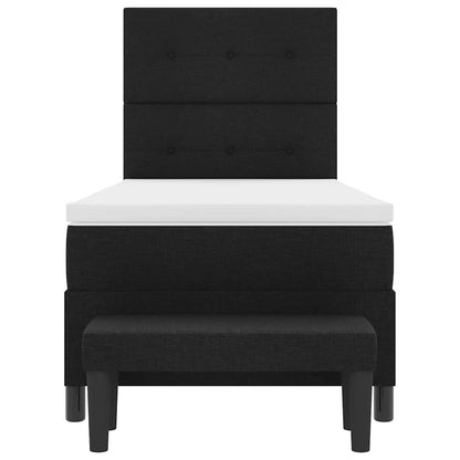 Boxspringbett mit Matratze Schwarz 80 x 200 cm Stoff