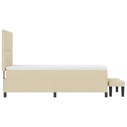 Boxspringbett mit Matratze mit Kopfteil Creme 80 x 200 cm Stoff