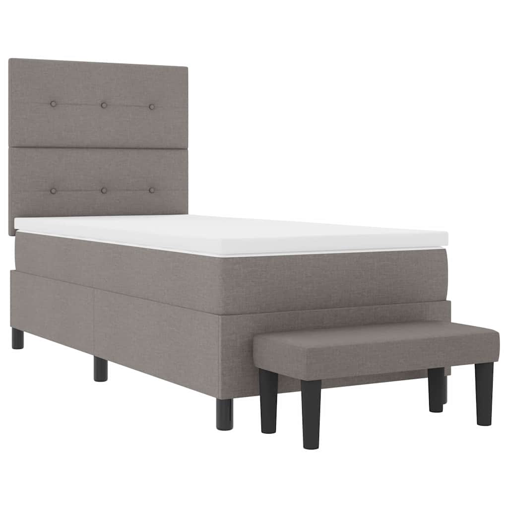 Boxspringbett mit Matratze mit Kopfteil Taupe 90 x 200 cm Stoff