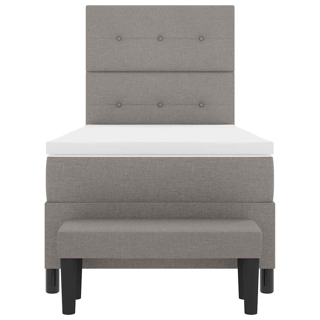 Boxspringbett mit Matratze mit Kopfteil Taupe 90 x 200 cm Stoff