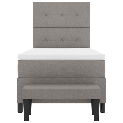 Boxspringbett mit Matratze mit Kopfteil Taupe 90 x 200 cm Stoff