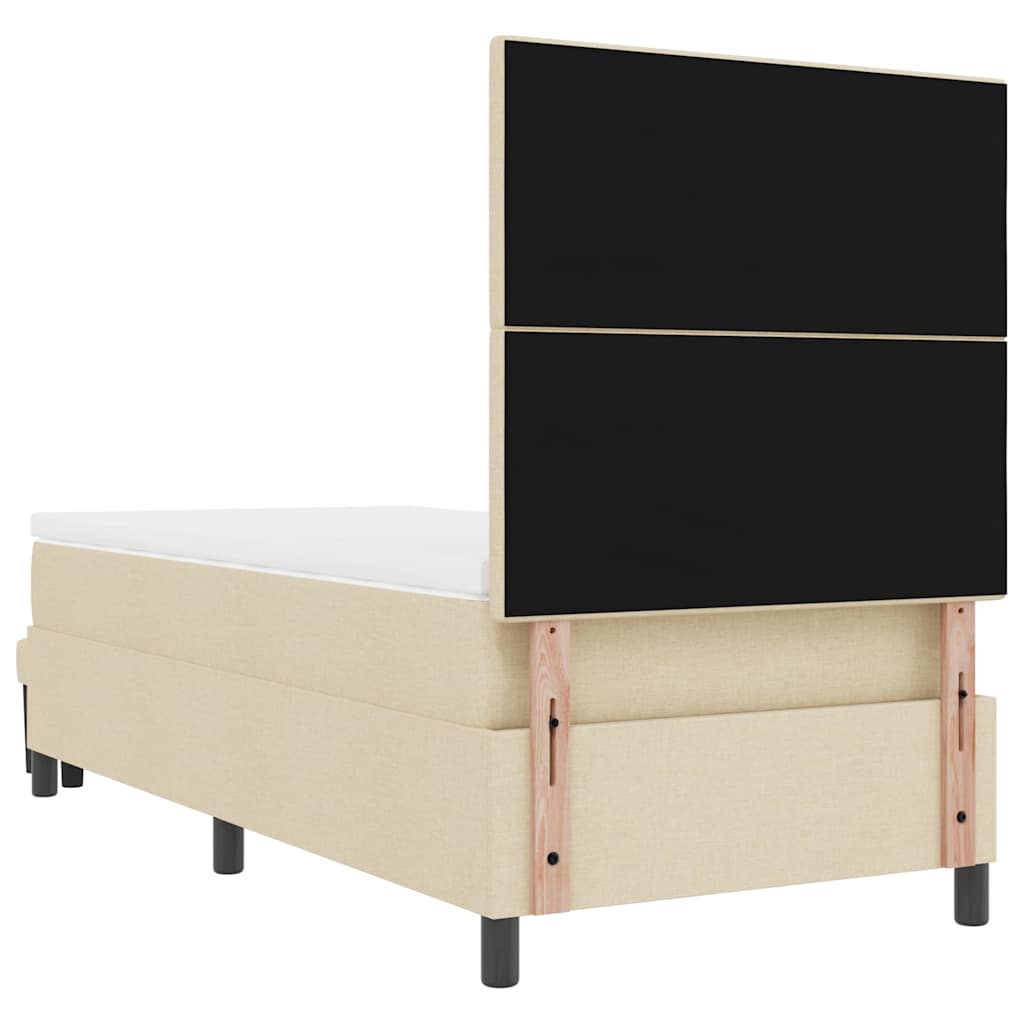 Boxspringbett mit Matratze Creme 100 x 200 cm Stoff